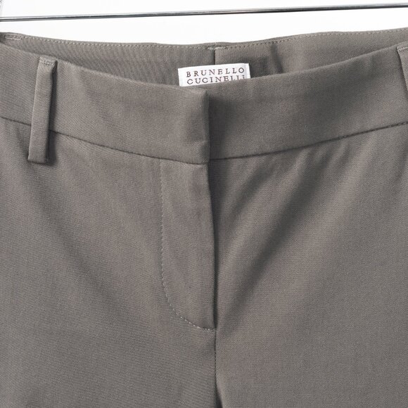 Brunello Cucinelli Grey Cotton-Twill Skinny Pants - Picture 7 of 11